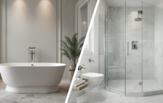 baignoire îlot ou douche à l'italienne