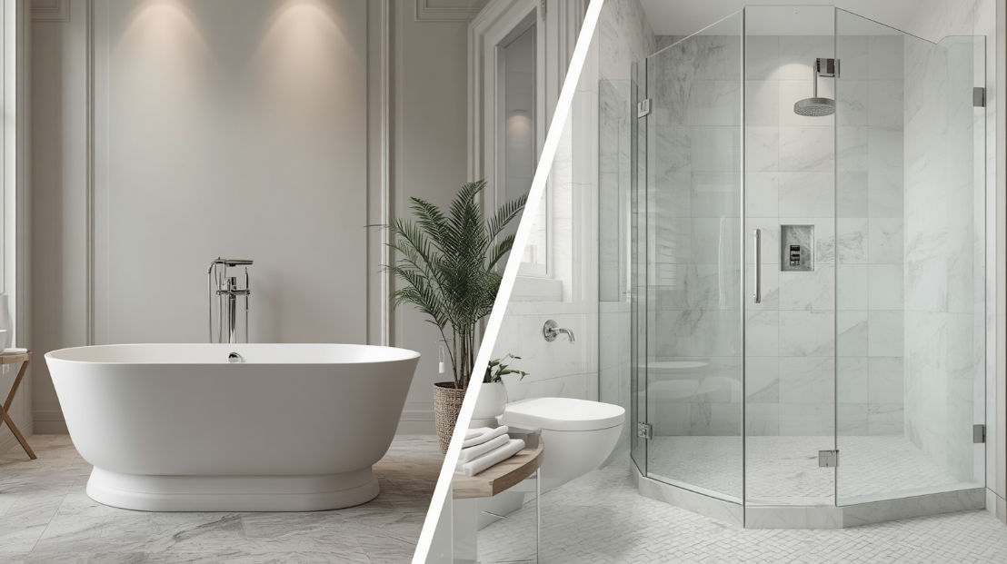 baignoire îlot ou douche à l'italienne